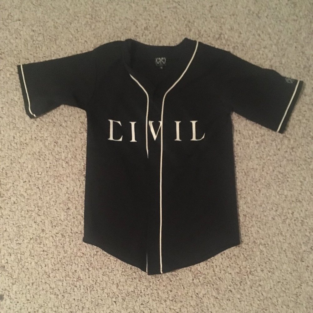 CIVIL REGIME vintage button up jersey tee